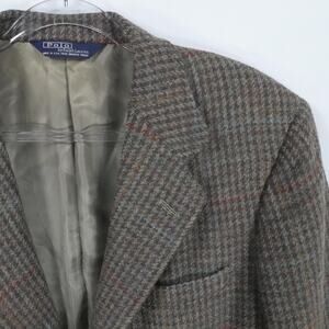 Vintage Polo Ralph Lauren Blazer Mens 41R Plaid Wool Sport Coat Usa 90s